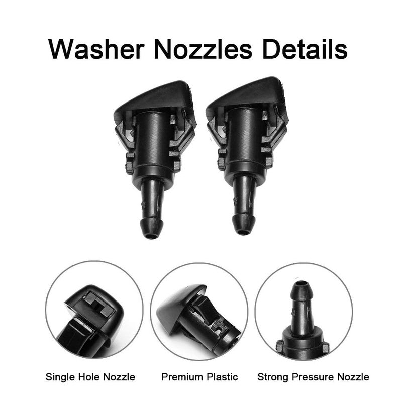 YIENAKFUN 4805742AC Windshield Washer Nozzles Kit for 09-24 Dodge RAM 1500-5500 Jeep Patriot Compass Replaces OEM # 4805742AB, 5116079AA Wiper Spray Washer Jet with 3-meter Fluid Hose and 6 Connectors - Image 2